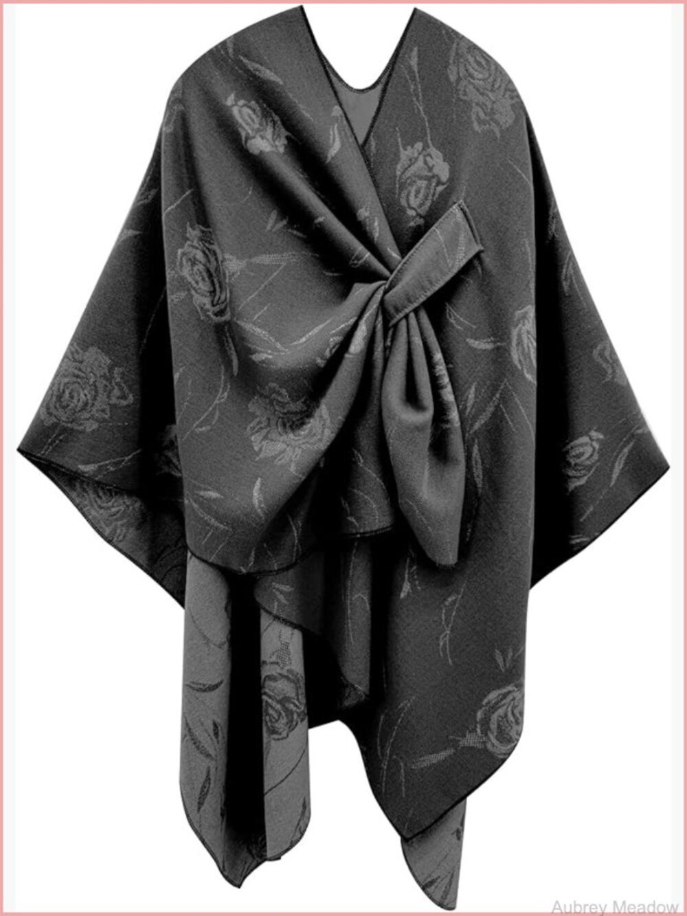 Warm Cashmere-Like Reversible Poncho Shawl Wrap Cape Cardigan